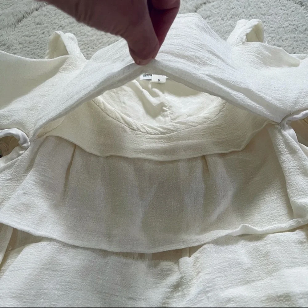 Marc Jacobs Bergdorf Goodman Tired White Linen Ruffle Trim Dress Size 6 - Picture 6 of 11